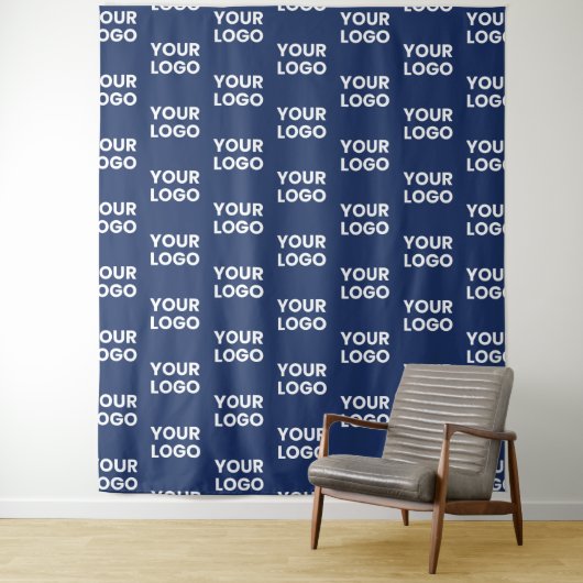 Tenture Toute image ou logo commercial modifiable Dark Nav (En situation)