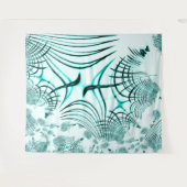 Tenture Trace courbée cyan aqua croisée sur arrière - plan (Devant (Horizontal))