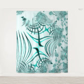 Tenture Trace courbée cyan aqua croisée sur arrière - plan (Devant)