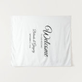 Tenture Traditional Script Welcome Wedding Fabric Sign (Devant (Horizontal))
