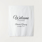 Tenture Traditional Script Welcome Wedding Fabric Sign (Devant)