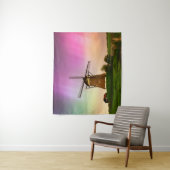 Tenture Traditional windmill under the Northern Lights (En situation)