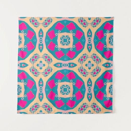 Tenture Traditionnel, patchwork péruvien, motif de tuiles (Devant (Horizontal))