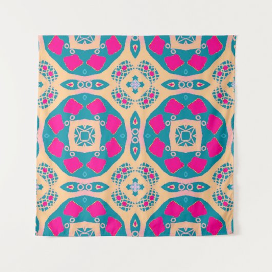 Tenture Traditionnel, patchwork péruvien, motif de tuiles (Devant)