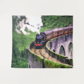 Tenture Train de locomotives sur le pont (Devant (Horizontal))