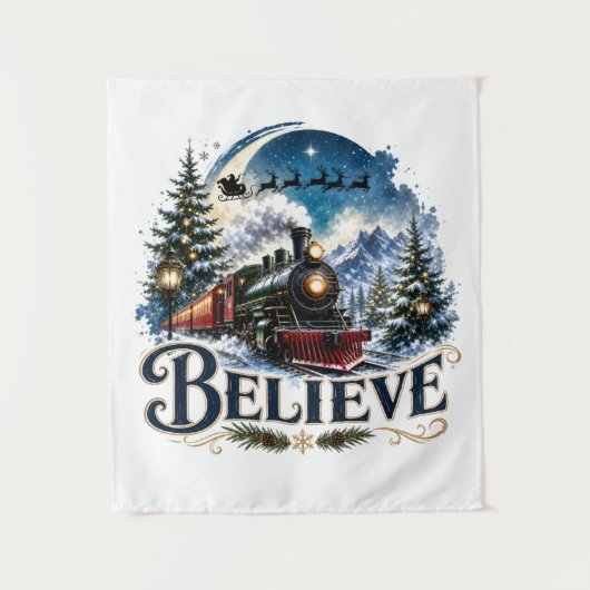 Tenture Train de Noël Croire (Devant)