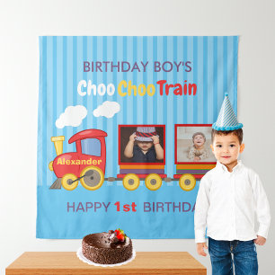 Tenture Train Jouet Toddler Boys Birthday Blue