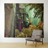 Tenture Train Locomotive Retro Leviers Vintages Automne (En situation (horizontale))