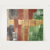 Tenture Traits de pinceau abstraits Verts, Marrons et Tons (Devant (Horizontal))