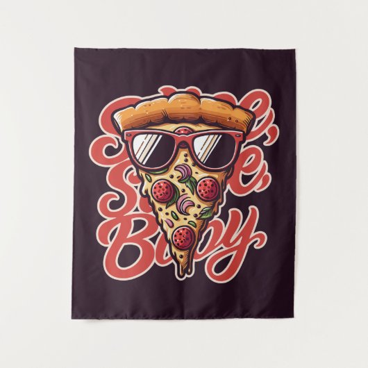 Tenture Tranché, tranche, bébé. Pizza (Devant)