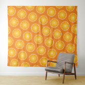 Tenture Tranches de fruit jaune orange juteux cool Mur (En situation (horizontale))