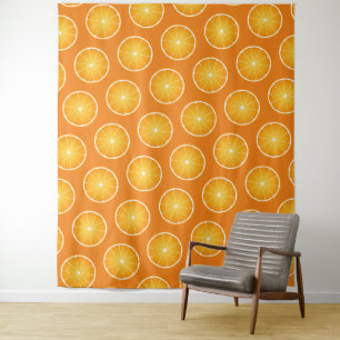 Tenture Tranches de fruit jaune orange juteux cool Mur