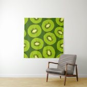 Tenture Tranches de fruits Kiwi : vert foncé. (En situation (horizontale))