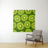 Tenture Tranches de fruits Kiwi : vert foncé. (En situation)