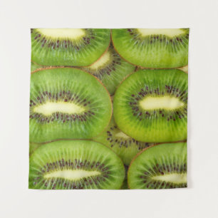 Tenture Tranches de kiwi frais et mûrs en brun de rôti, c