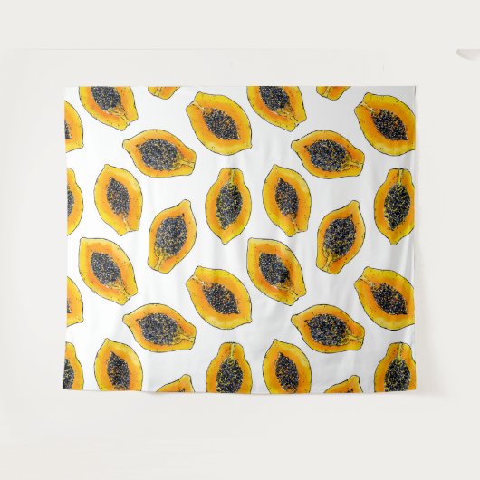 Tenture Tranches de Papaya (Devant (Horizontal))