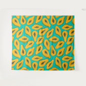 Tenture Tranches de papaye turquoise (Devant (Horizontal))