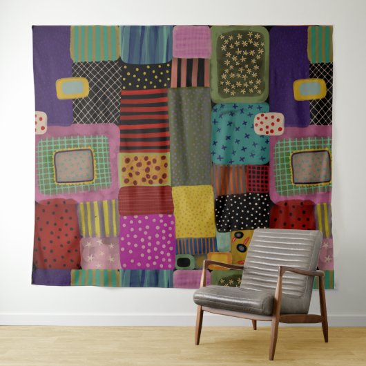 Tenture Travail de patchwork (En situation (horizontale))