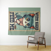 Tenture Travailler vieux chat Vintage (En situation (horizontale))