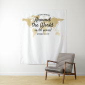 Tenture Travel Theme World Map Around the World Backdrop (En situation)