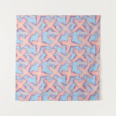 Tenture Traverse le patchwork sur le bleu. (Devant (Horizontal))