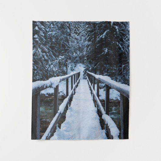 Tenture Traverser la rivière en hiver (Devant)
