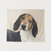 Tenture Treeing Walker Coonhound Peinture - Art original (Devant (Horizontal))