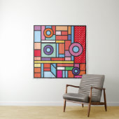 Tenture Trendy geometric elements memphis design. Retro st (En situation (horizontale))