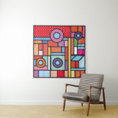 Tenture Trendy geometric elements memphis design. Retro st (En situation)