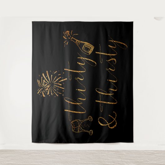 Tenture Trente ans et Soif Or Paillettes Script (Devant)