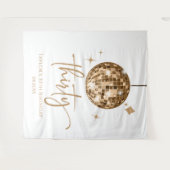 Tenture Trente Gold Disco Ball 30e fête d'anniversaire (Devant (Horizontal))