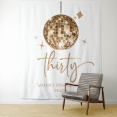 Tenture Trente Gold Disco Ball 30e fête d'anniversaire (En situation)