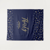 Tenture Trente | Gold & Navy 30th Birthday Party Contexte (Devant (Horizontal))