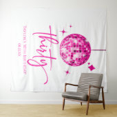 Tenture Trente Pink Disco Ball 30e fête d'anniversaire (En situation (horizontale))