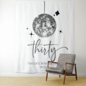 Tenture Trente Silver Disco Ball 30e fête d'anniversaire (En situation)