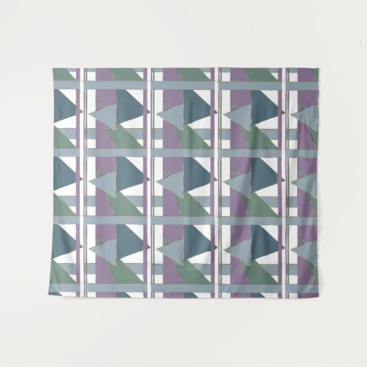 Tenture Triangle géométrique Motif bleu violet vert (Devant (Horizontal))