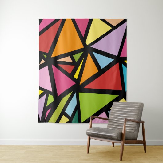 Tenture Triangles colorés motif 3 (En situation)