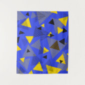 Tenture Triangles d'art moderne Abstrait bleu jaune noir (Devant)