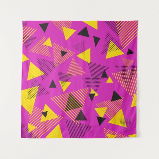 Tenture Triangles d'art moderne Abstrait violet jaune noir (Devant (Horizontal))