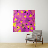 Tenture Triangles d'art moderne Abstrait violet jaune noir (En situation (horizontale))