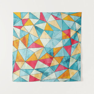 Tenture Triangles de couleur : Grunge Motif Vintage