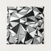 Tenture Triangles De Mosaïque, Texture Blanc Noir. (Devant (Horizontal))