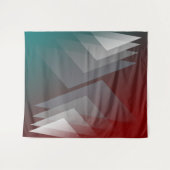 Tenture Triangles gris sur bordeaux turquoise (Devant (Horizontal))