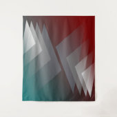 Tenture Triangles gris sur bordeaux turquoise (Devant)