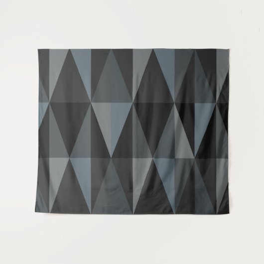 Tenture Triangles modernes du milieu du siècle Ardoise fon (Devant (Horizontal))