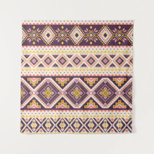 Tenture Tribal Aztec rayé, motif géométrique.
