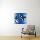 Tenture Tribal Orca Killer Whales (En situation (horizontale))