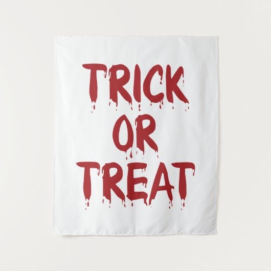 Tenture Trick ou traiter le sang rouge texte effrayant Hal (Devant)
