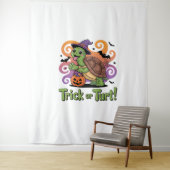Tenture Trick ou Turt Funny Turtle Halloween (En situation)