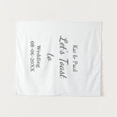 Tenture Trinquons au mariage nom date couple simple (Devant (Horizontal))
